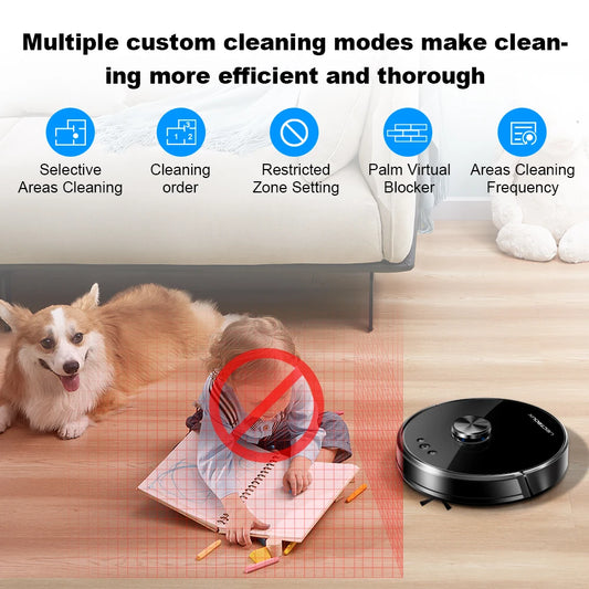 Robot Vacuum Cleaner Liectroux/LILIN X6,Laser System,Multiple-Floor Maps,Restricted Area Setting for Home Carpet Cleaning